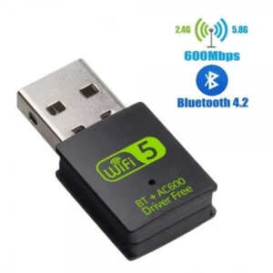 GearUP 600Mbps Dual Band WiFi + Bluetooth Adapter for PC/Laptop