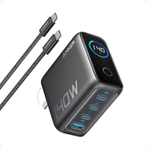 Anker Zolo 140W 4-Port GaN Charger with Touch Display - TechFeri Bangladesh