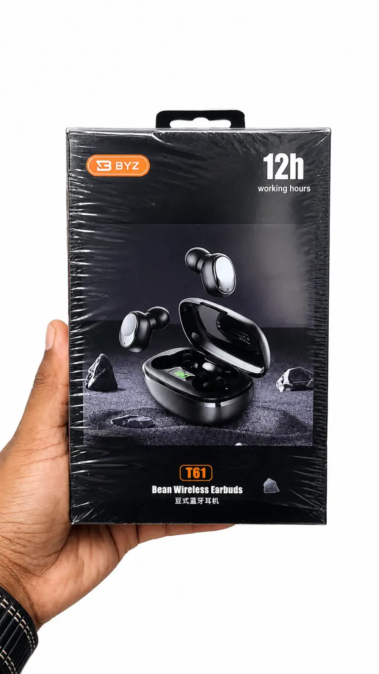 BYZ T61 Bean TWS Earbuds – 12 Hour Backup - TechFeri Bangladesh