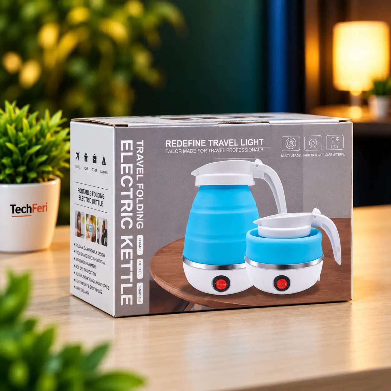 Travel Portable Electric Kettle 600ml – Foldable Silicone Fast Boil - Image 2