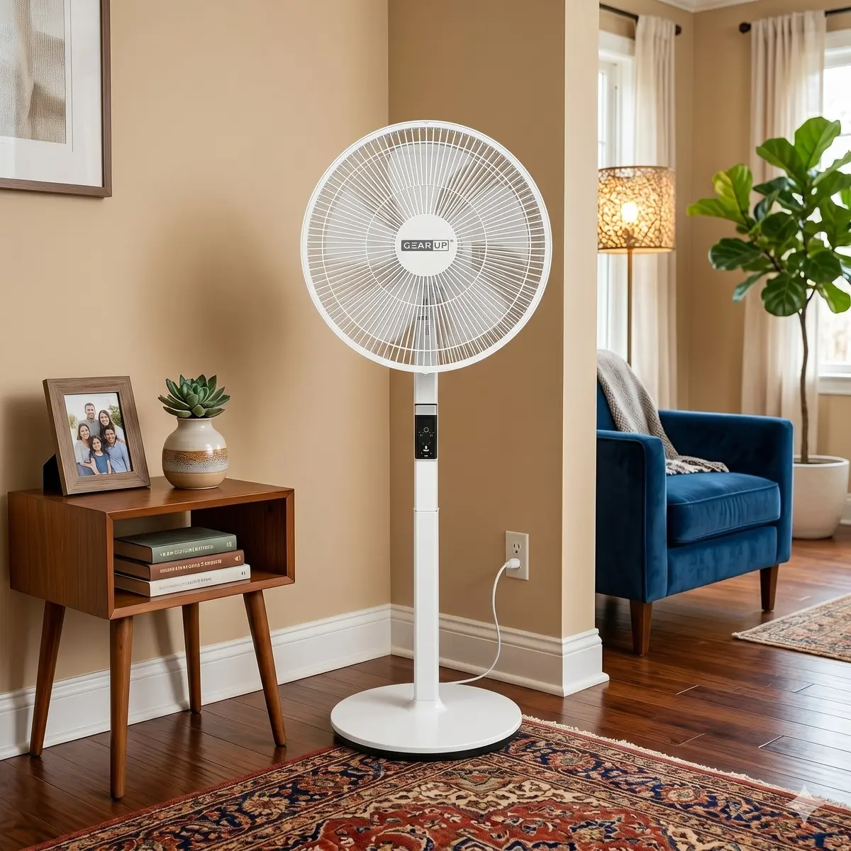 GearUP GP90 14 inch Rechargeable BLDC Solar Stand Fan – LiFePO4 - TechFeri Bangladesh