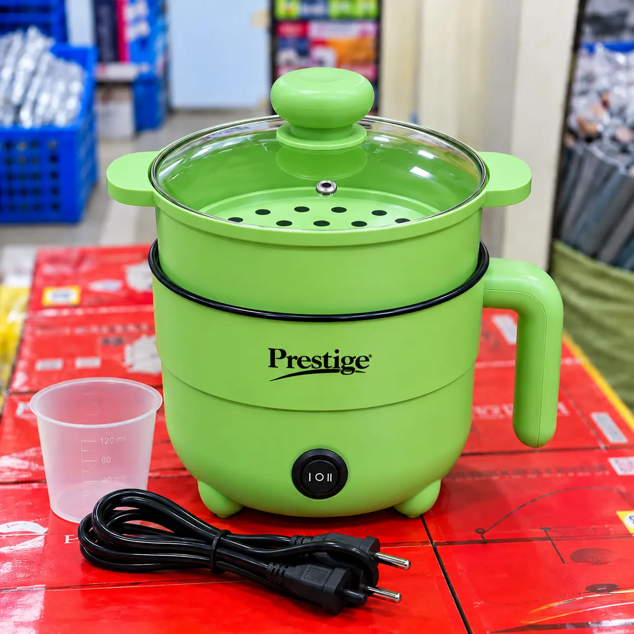 Prestige Multifunctional Cooker with Steamer 3 Liter Green - TechFeri