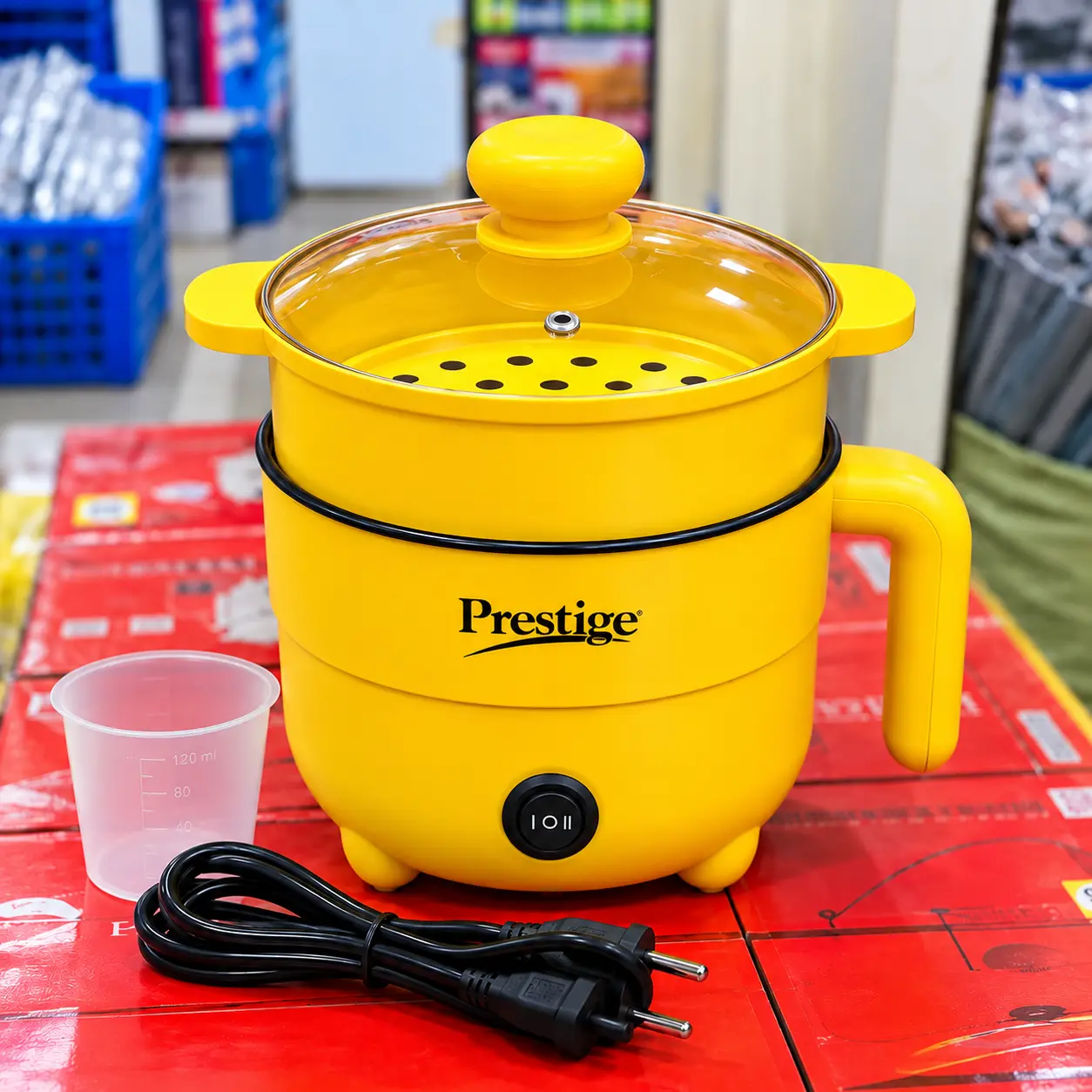 Prestige Multifunctional Cooker with Steamer 3 Liter Yellow - TechFeri