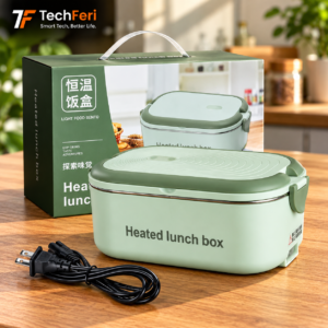 Electric heated lunch box 1L mint green with gift box – TechFeri