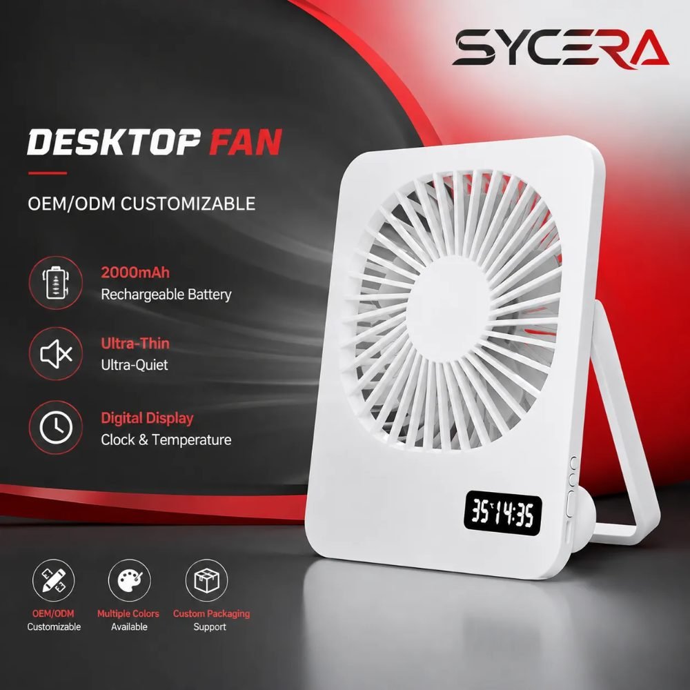Desktop Fan 2000mAh rechargeable ultra-thin